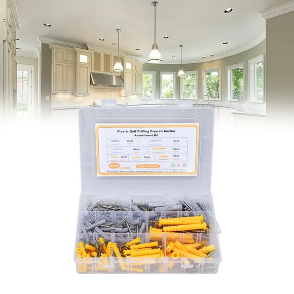 210PCS Self Drilling Drywall Anchors, Drywall Anchors And Screws Kit Wall Anchors And Screws For Drywall