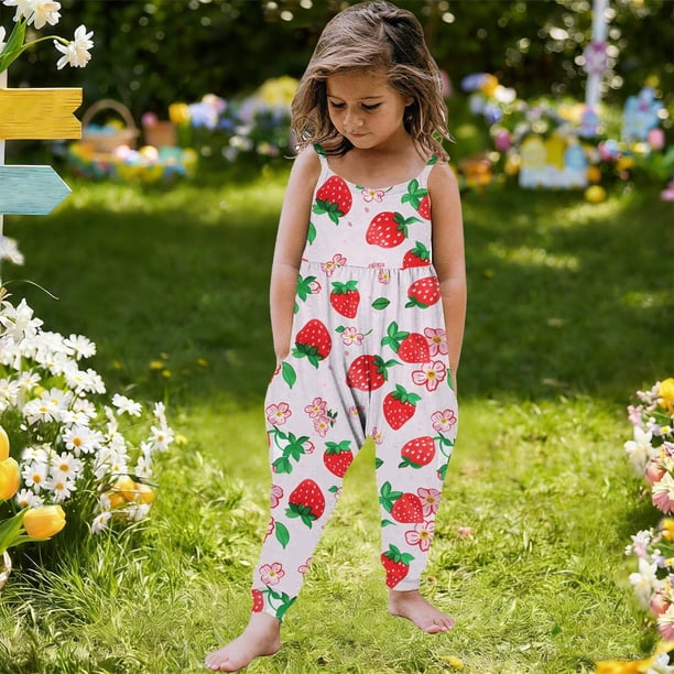 Mono para niñas pequeñas con estampado de flores, mono con tirantes, ropa de verano