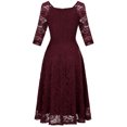 thumbnail image 5 of Dressystar Women Lace Wedding Bridesmaid Dress Female Knee-Length Formal Party Dress, 5 of 7