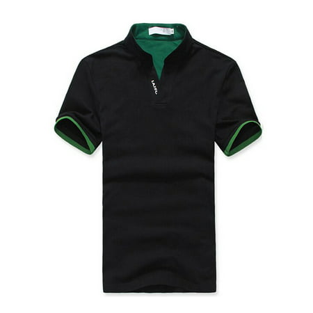 EFINNY Mens Stand Collar Cotton POLO Shirts