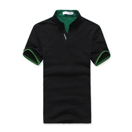 - EFINNY Mens Stand Collar POLO Shirt Short Sleeve Tee T-shirt Summer Tops