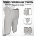 thumbnail image 3 of Exxact Sports Proline Men's Integrated Football Pants with 7 Flex Pads, Lightweight Football Practice Pants for Protection (A2XL, Silver), 3 of 7
