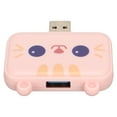 thumbnail image 1 of USB Hub, Cartoon High Speed Transmission Plug And Play Multifunction 3 In 1 USB Dock Station  For Home For Mouse For Laptop White,Pink, 1 of 8