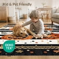 thumbnail image 4 of ODIKA 4'x6' Washable Area Rug Pet Friendly, Non-Shedding Halloween Door Striped Pumpkin Cluster Farmhouse Fall Spotted Doormat for Bedroom, Reading Nook, 4 of 7