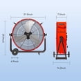 thumbnail image 6 of 24 Inch Drum Fan Pro Series - High Velocity Floor Drum Fan with Handle Caster for , Warehouse, Covered Patio, Shop, Garage, Barn, 3 Speed 8800 CFM UL Safety Listed, 6 of 18
