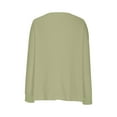 thumbnail image 6 of Mrat Womens Color Block Shirt Casual Crew Neck Sweatshirt Fall Long Sleeve Waffled Knit Sweatshirt Loose Fitting Tunic Tops Blouse Zip up Lightweight Hoodie Women S-133 Green S, 6 of 9