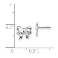 thumbnail image 2 of 14k White Gold Rhodium-plated Bow Screw-Back Post Earrings - Measures 8x5mm Wide, 2 of 2