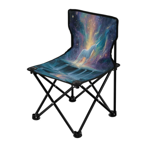 Folding Chair（Maximum weight capacity 220lb）Camping Chair For Camping Picnicking Outdoor Beach and Travel The Lonely Unicorn