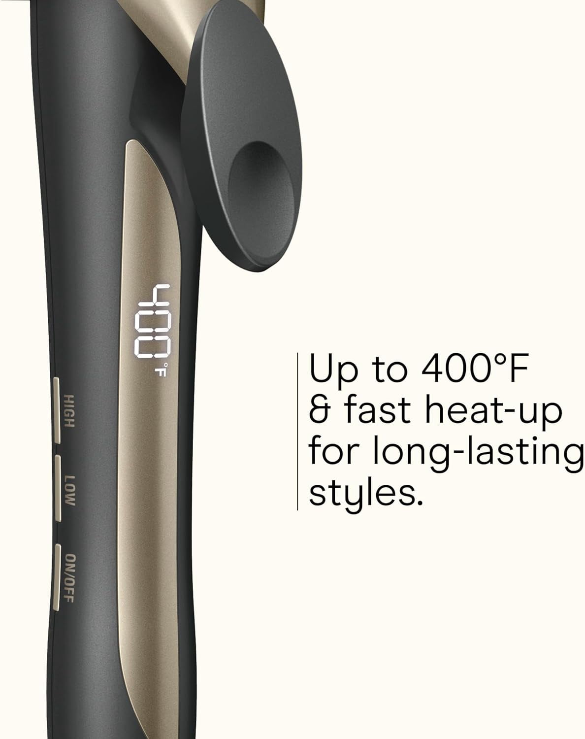 INFINITIPRO BY CONAIR Tourmaline Ceramic 1¼-Inch Curling Iron, 1¼-Inch Barrel Produces Loose Curls, Hair Curler for Use on Medium and Long Hair, Dark Gray