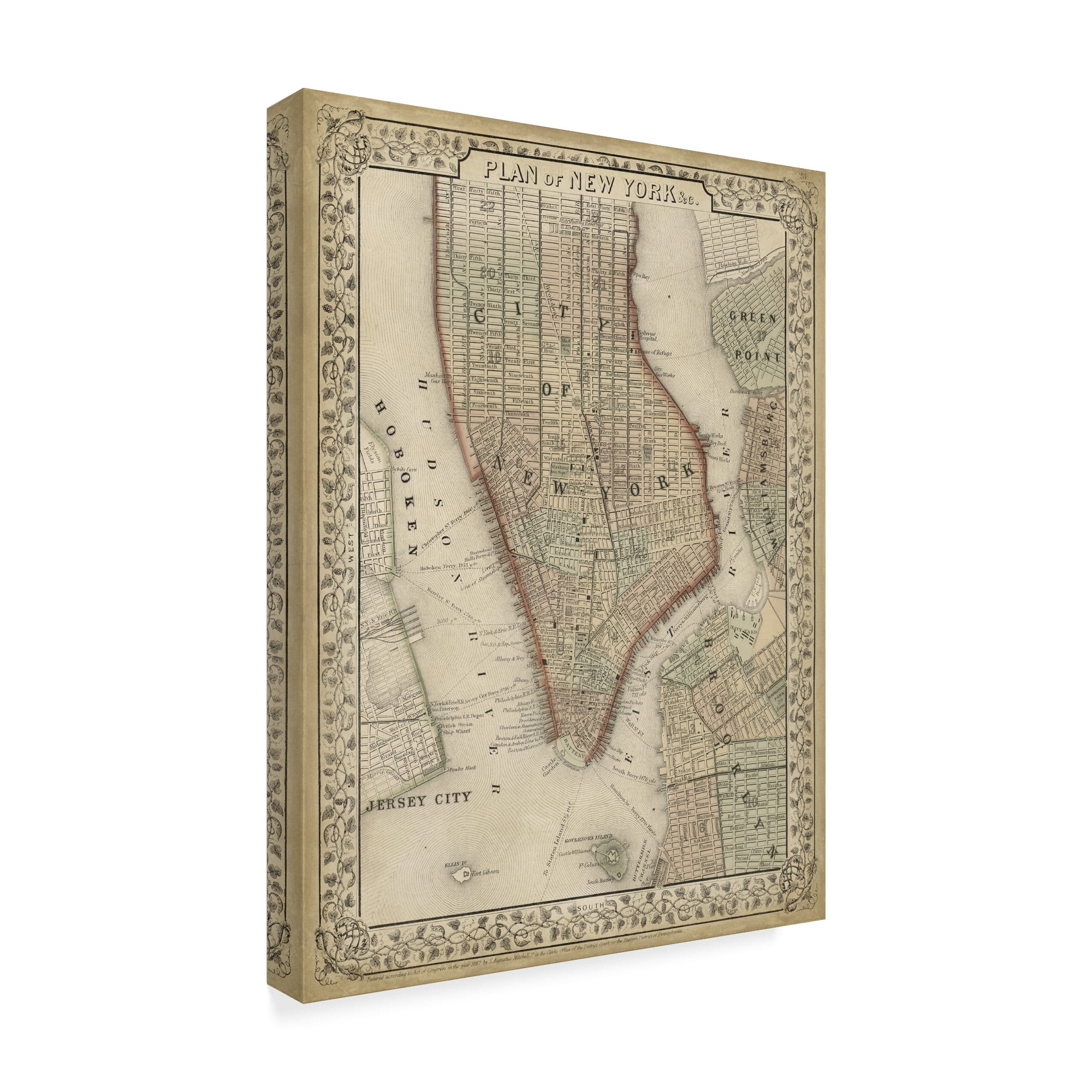 Trademark Fine Art 'Plan of New York' Canvas Art by Mitchell