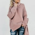 thumbnail image 3 of Viikei Sweaters for Women Clearance $5.00 Fall Sweaters for Women Women's Casualsolid Color Casual Thick Line Long Sleeve Turtleneck Sweater, 3 of 5