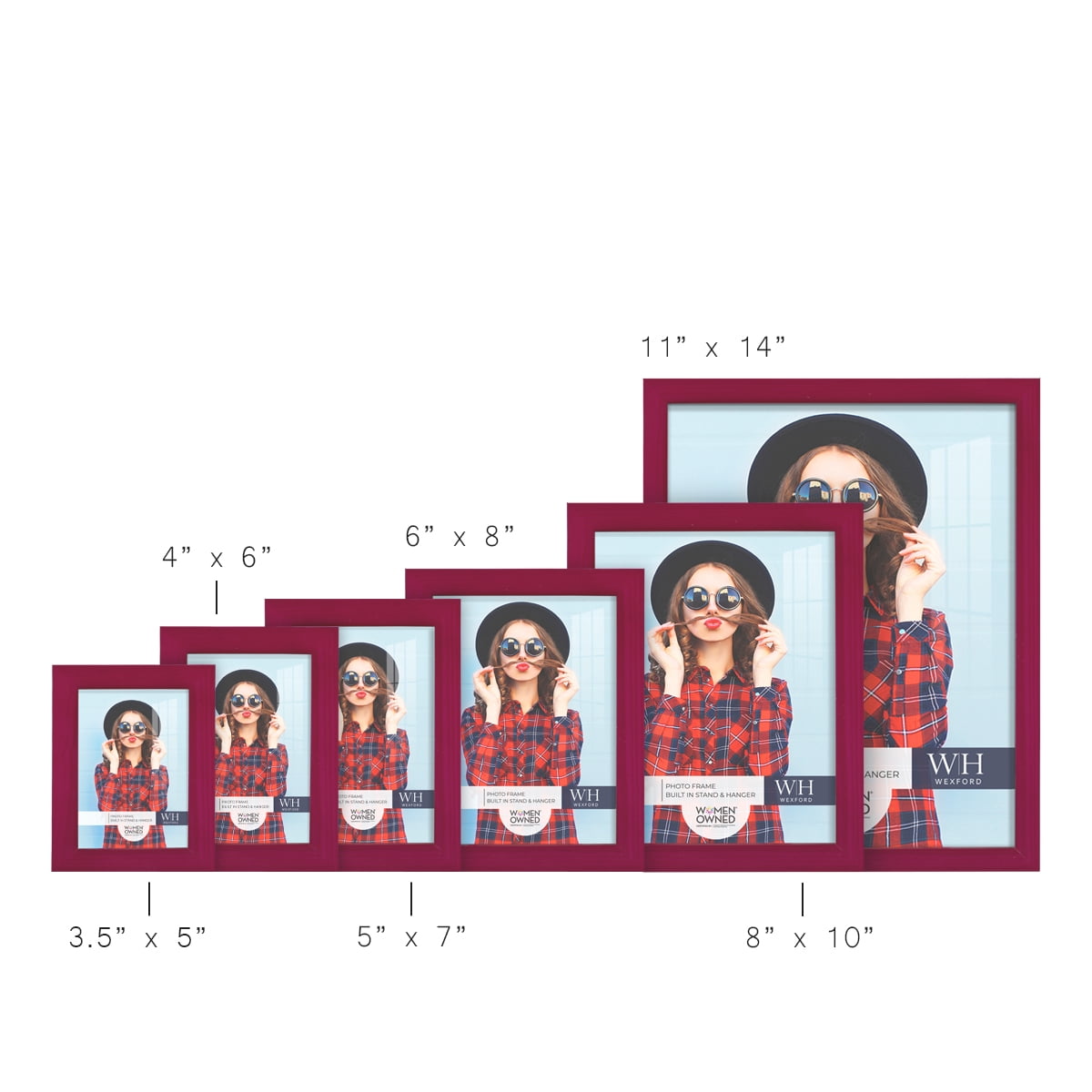 Wexford Home Woodgrain 5" x 7" Cherry Red Picture Frame (Set of 6)