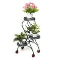 thumbnail image 3 of Metal Plant Stand Display Shelf with Wheels European Flower Planter Plant Stand Flower Pot Holder with Foot Brake Strong Load-Bearingfor Home Garden Patio Outdoor Indoor, 3 of 9