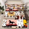thumbnail image 2 of Homewish Teens Animal Horse 4pcs Bed Sheets,Bohemian Tribal Aztec King Sheets,Western Theme Super Cozy Sheet Set,Breathable Home Decor, 2 of 7