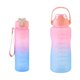 thumbnail image 1 of 2Pcs Gradient Plastic Cup Set Large Capacity Sports Water Bottle Outdoor Travel Gym Fitness Portable Student Cup, 1 of 4