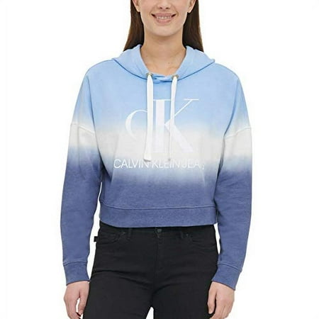 Calvin Klein Jeans Womens Monogram Logo Tie Dye Block Hoodie, Winterdip Combo, XX-Large