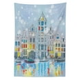 thumbnail image 3 of Ambesonne Christmas Tablecloth Rectangular Table Cover, Amsterdam Canal Xmas, 52"x70", Multicolor, 3 of 4