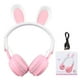 thumbnail image 2 of Auriculares Lindos Para Niños, Auriculares Para Niños Con Diseño De Orejas De Conejo Diadema Ajustable PC Y ABS Para La Escuela Para Dormitorios, 2 of 7
