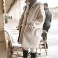 thumbnail image 4 of Nuevo abrigo de lana de invierno para mujer, abrigo de mezclas de lana holgado con capucha, chaqueta con botones de bocina, abrigo de lana para mujer de invierno, 4 of 5
