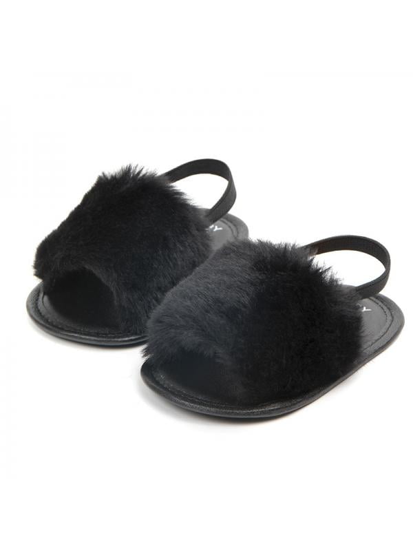 baby fur slide sandals