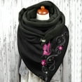 thumbnail image 2 of Women Flowers Butterfly Print Cotton Winter Warm Button Up Scarf, 2 of 3