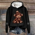 thumbnail image 2 of Telankuip Oversized Highland Cow Print Sweatshirts for Women 2025 Christmas Long Sleeve Comfort Pullovers Hoodies Fall Fashion Loose Hooded Tops Winter Workout Hoodies Black L, 2 of 3