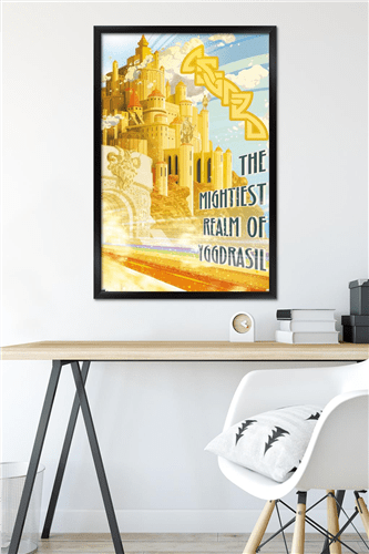 Marvel: Hero Lands - Asgard Wall Poster, 22.375" x 34" Framed