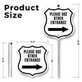 thumbnail image 2 of Please use Other Entrance Right Arrow (2 Pack) 12 inch X 12 inch Shield Shaped Commercial Grade Plastic Signs with Aluminum Mounting Stakes Weather Resistant Made in the USA, 2 of 8