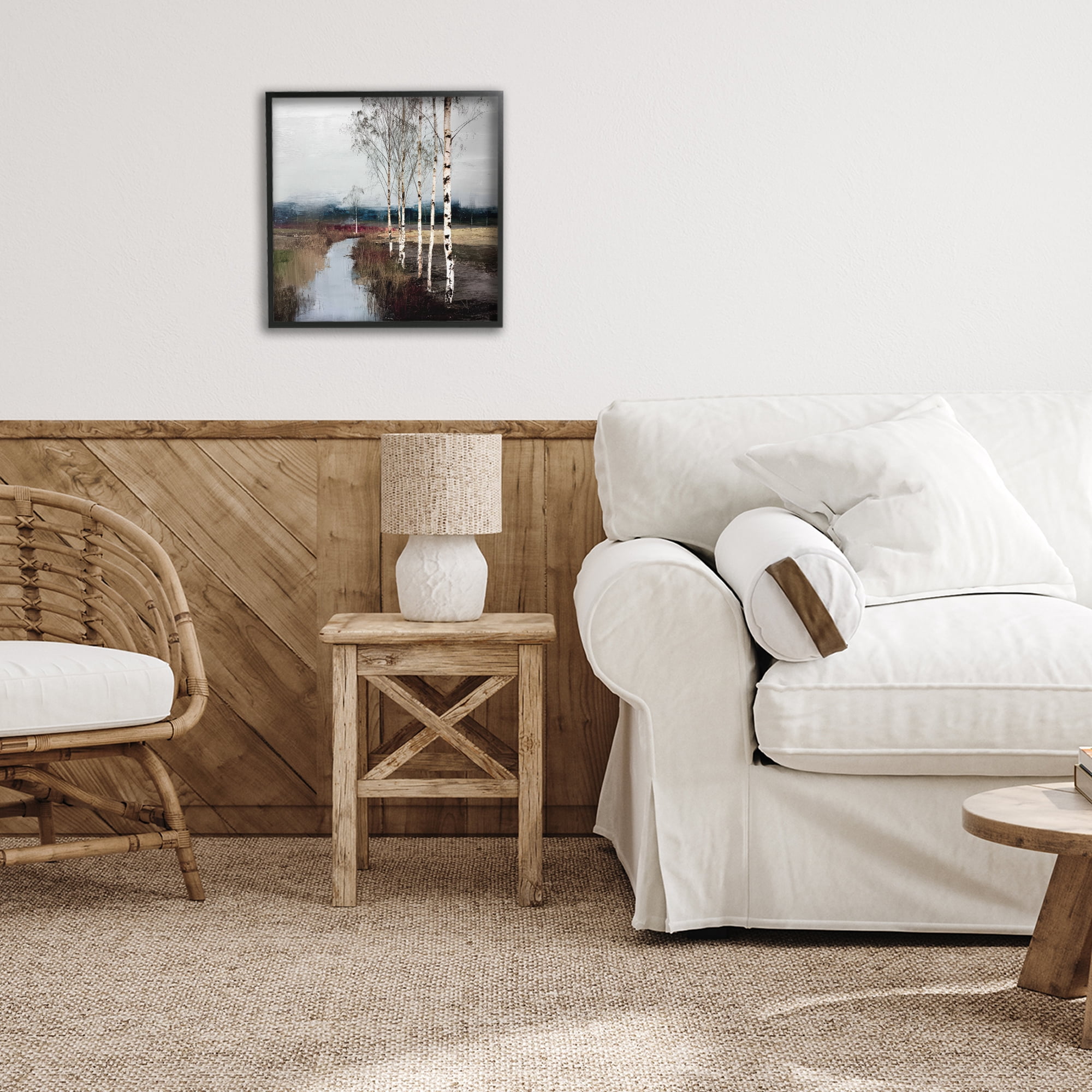 Stupell Industries Birch Creek River Black Framed Giclee Art, design by Kim Curinga