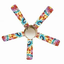 888 Cool Fans F52-0001117 52 in. Tie Dye Splash 5-Blades White Ceiling Fan with Lamp