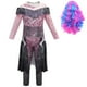 thumbnail image 4 of Disfraz infantil de Descendants 3 para niñas, disfraz de Evie Mal, disfraz de fantasía para Halloween, mono, peluca, conjunto de ropa para fiesta de cumpleaños, 4 of 5