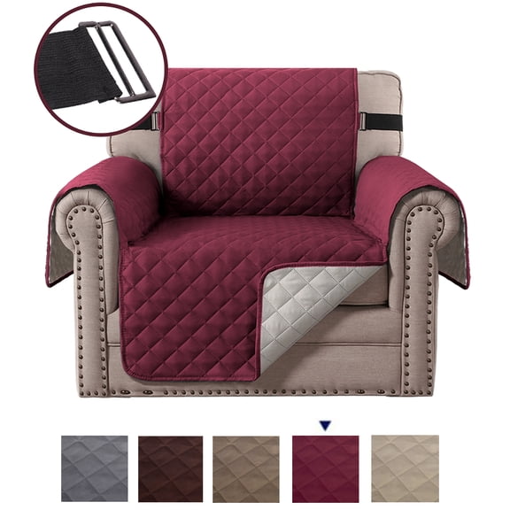 JIAN YA NA Quilted Sofa Cover Couch Covers Anti Slip Pet Protector Sofa Throw Waterproof(1-Seater,Red)