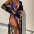 thumbnail image 2 of Bikini ajustado con estampado de hojas y flores para mujer, traje de baño cómodo de una pieza con agujeros para mujer OAVQHLG3B Store  lin121212, 2 of 4