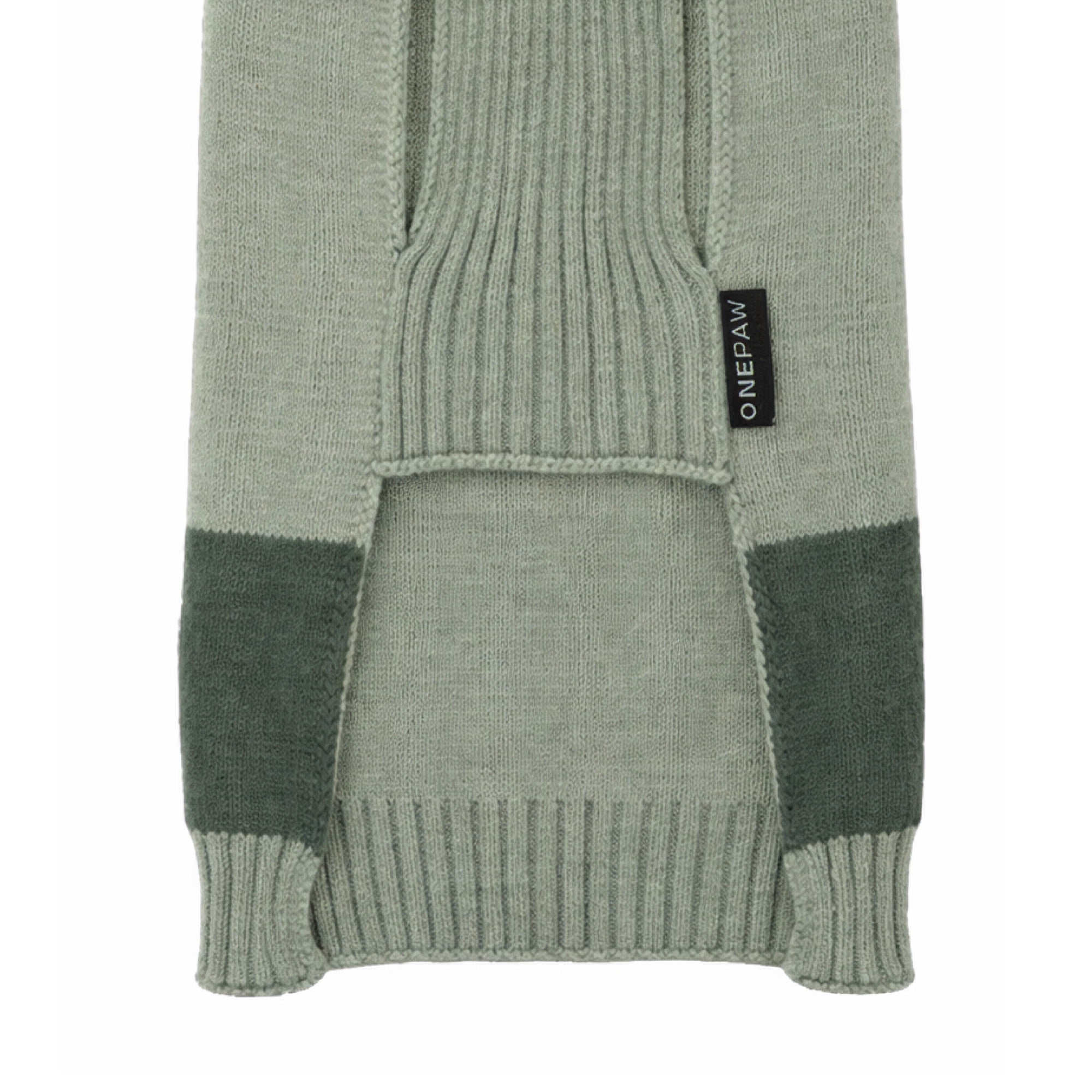 One Paw, Pull à col roulé côtelé vert sauge pour chien , couleur sauge, doux et chaud, plusieurs tailles disponibles, pour chiens