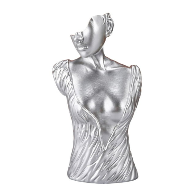 Collier Combiné, Présentoir de Buste, Chaîne de Collier Support de Présentation de Bijoux Buste, Présentoir de Colliers en Résine Collier Argent 25X13X11cm