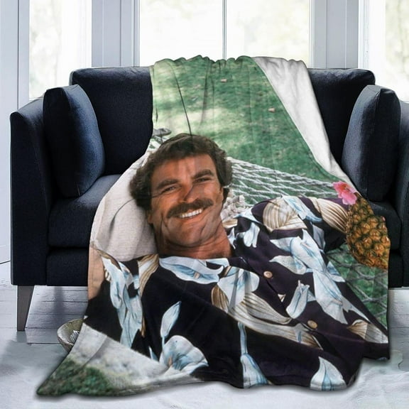 Super Soft Flannel Throw Tom Selleck Blanket Soft Cozy Fleece Merchandise for Sofa Bed 60"X50"