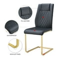 thumbnail image 7 of Faux Leather Dining Chairs Set of 4, PU Leather Accent Chairs with Backrest, Metal Legs, 4pcs Armless Parsons Chair for Bed Room,Kitchen, Living Room, Black+Gold, 7 of 7