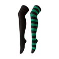 thumbnail image 4 of Yuanlong Womens Thigh-High Socks Striped Mismatched Socks Over The Knee Stylish Casual Halloween Hosiery, 4 of 4