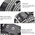 thumbnail image 5 of Cinturón con tachuelas negras Cinturón con remaches Punk Rock Cinturón con hilos con ojales con pirámide de metal brillante para mujeres y hombres, 5 of 5