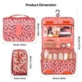 thumbnail image 5 of AVOXEZOR Portable Travel Toiletry Bag Travel Home Organizer Carry Cosmetic Makeup Bag, Wash Organizer Storage Handbag Pouch Bag, Leopard Pink, 5 of 7