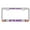 Chrome/Purple, variant on My Happy Place is on The Beach Style Metal License Plate Frame/Car Accessories Car Tag Holder Cover (Black/Purple)