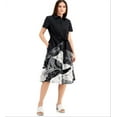 thumbnail image 4 of Alfani Women's Payton Printed Short-Sleeve Midi Shirt Dress Black Size XS, 4 of 4