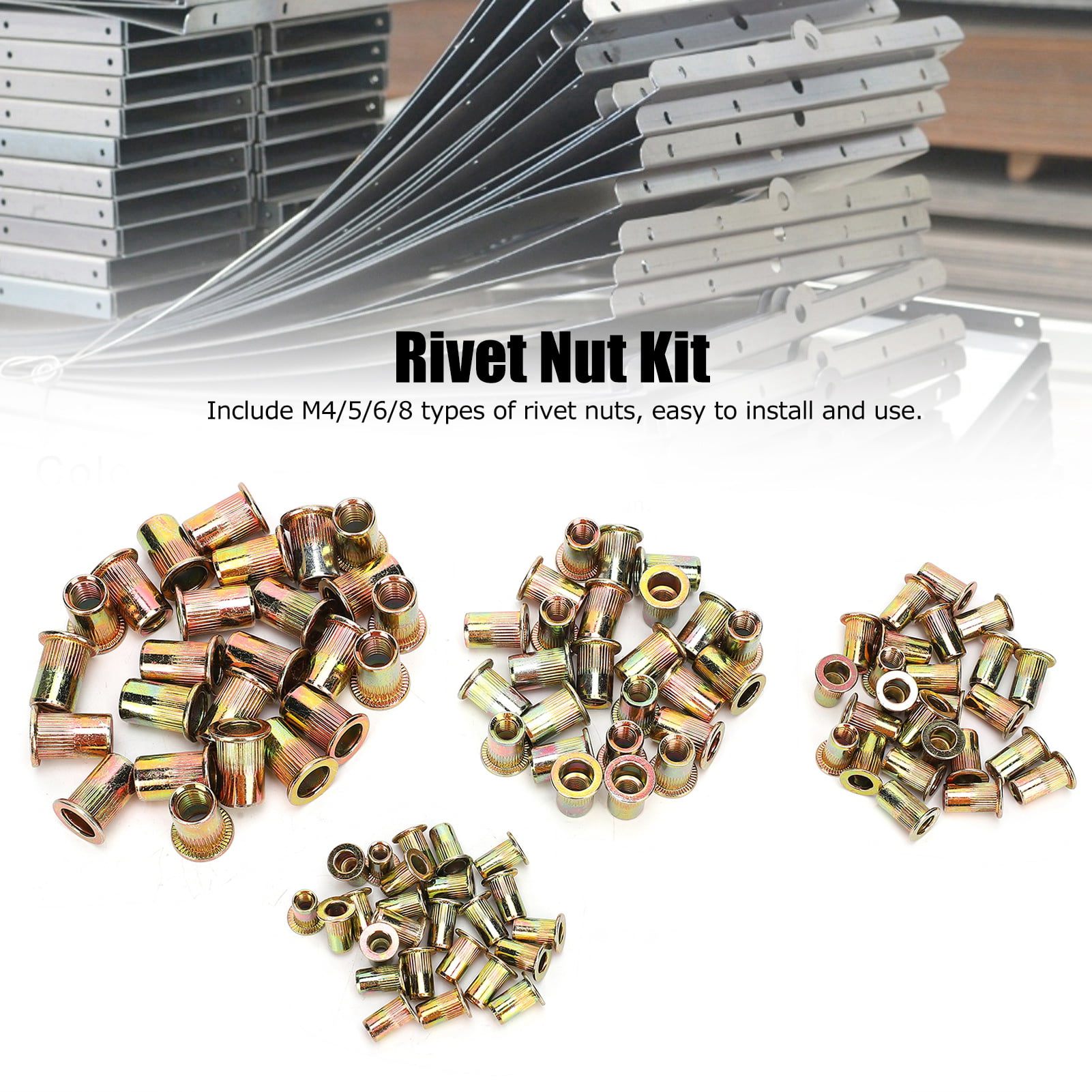 M4/5/6/8 Colored Zinc Plating Steel for automobiles furniture durable and long service life Rivet Nut Threaded Rivet Nut 