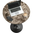 thumbnail image 4 of BOBOKY Bistro Pub Table Round Bar Height Cocktail Table Metal Base MDF Top Obsidian 23.8-Inch Top, 39.5-Inch Height (1 - Pack)Faux Marble, 4 of 8