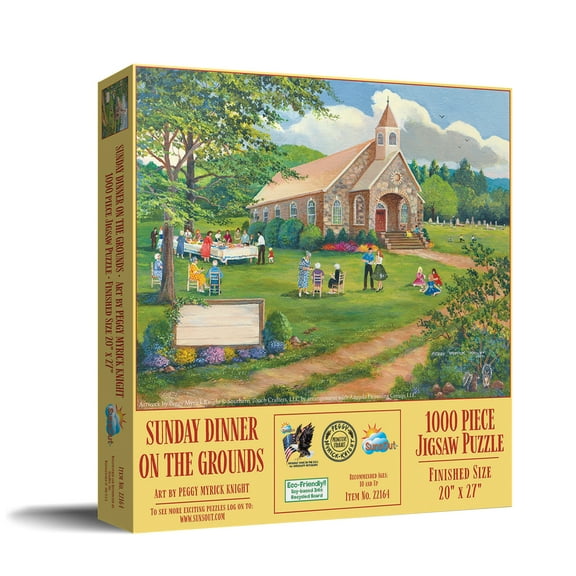 SUNSOUT INC - Sunday Dinner on the Grounds - 1000 pc Jigsaw Puzzle by Artist: Peggy Myrick Knight - Finished Size 20" x 27" - MPN# 22164