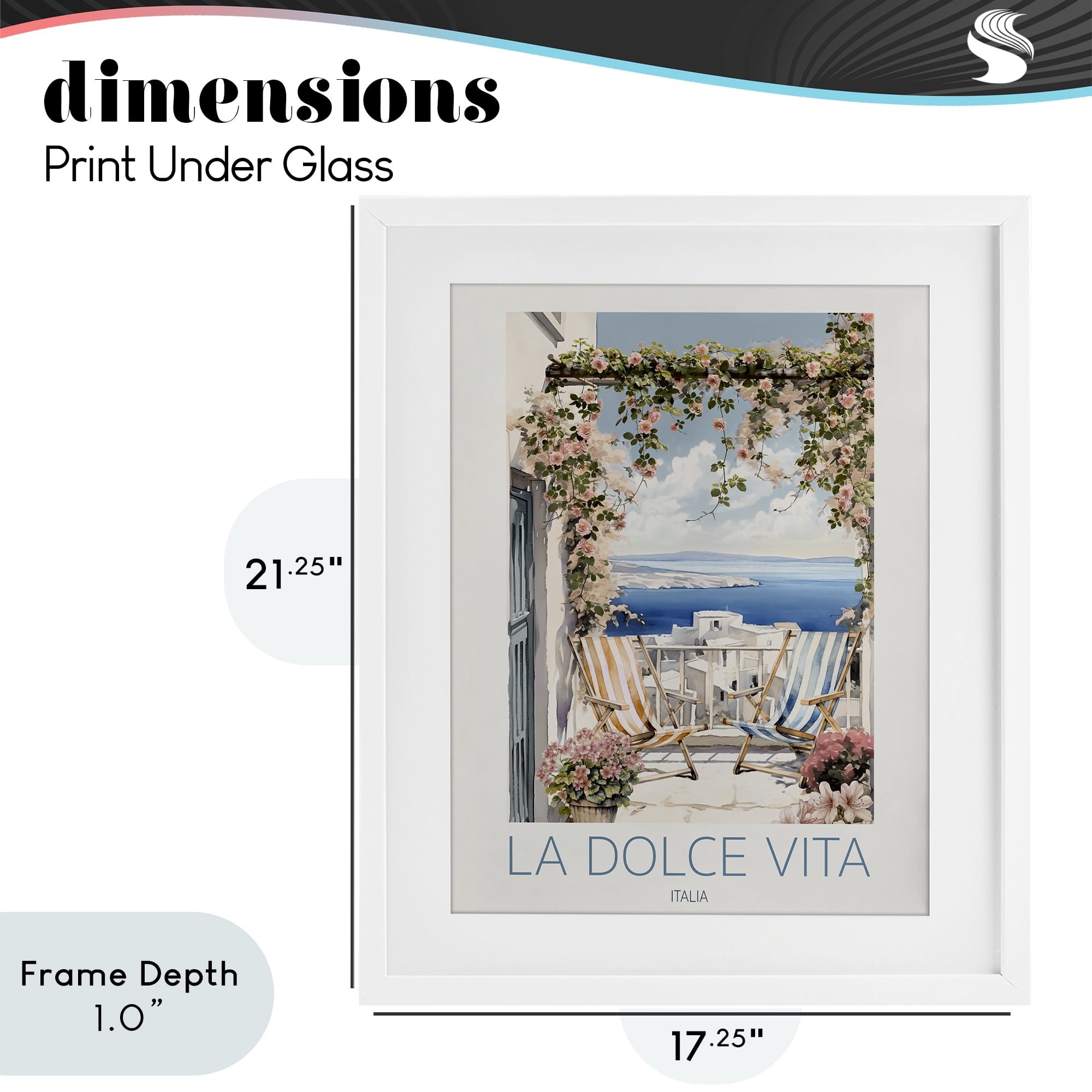 Stupell Industries Coastal Italian Balcony View White Framed Print Under Glass, design by CAD Designs