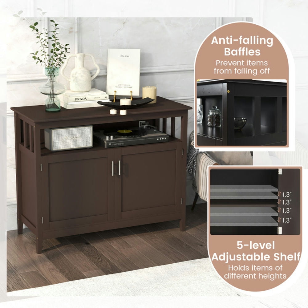 Finihen Kitchen Storage Cabinet, Buffet Sideboard, Modern Practical and Beautiful Wooden Kitchen Lockers with Large Storage Space, for Dining Room, Kitchen, Living Room, Brown Finihen Kitchen Storage Cabinet, Buffet Sideboard, Modern Practical and Beautiful Wooden Kitchen Lockers with Large Storage Space, for Dining Room, Kitchen, Living Room, Brown