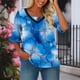 thumbnail image 1 of TaTaai Women's Lightweight V-Neck Top Printed Ruched Front Flared Half Sleeve Breathable Summer Blouse Daily Office Beach Wear Gift, 1 of 6