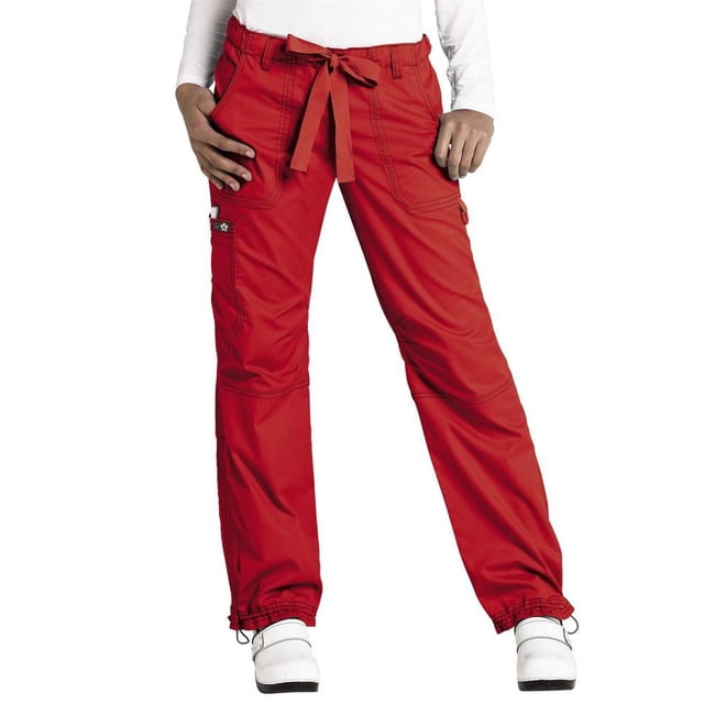 KOI Pantalon Cargo Ultra Confortable pour Femmes Lindsey, Rubis, TTG