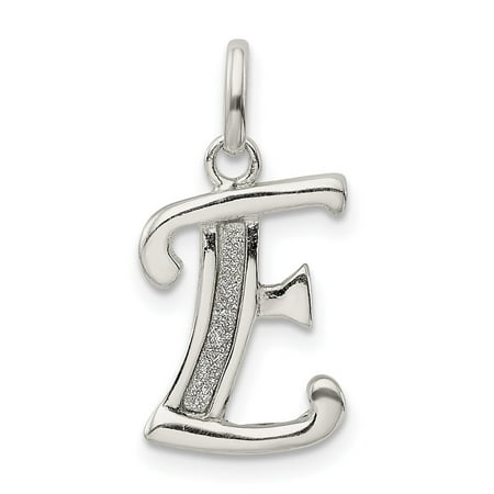 Diamond2Deal 925 Sterling Silver Polished Glitter Enamel Letter E Initial Charm Pendant for Women